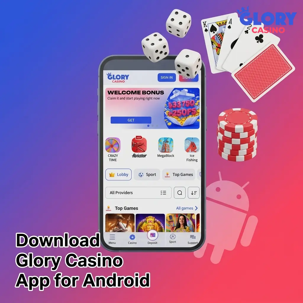Glory Casino Android app download guide showing APK installation steps for Bangladesh players on compatible devices