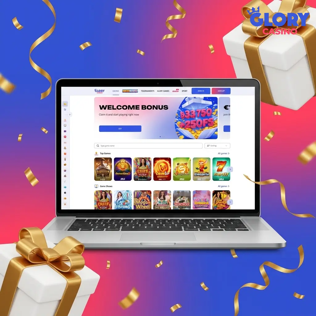 Glory Casino Bangladesh online platform featuring 5000+ casino games slots live tables sports betting with welcome bonus offer