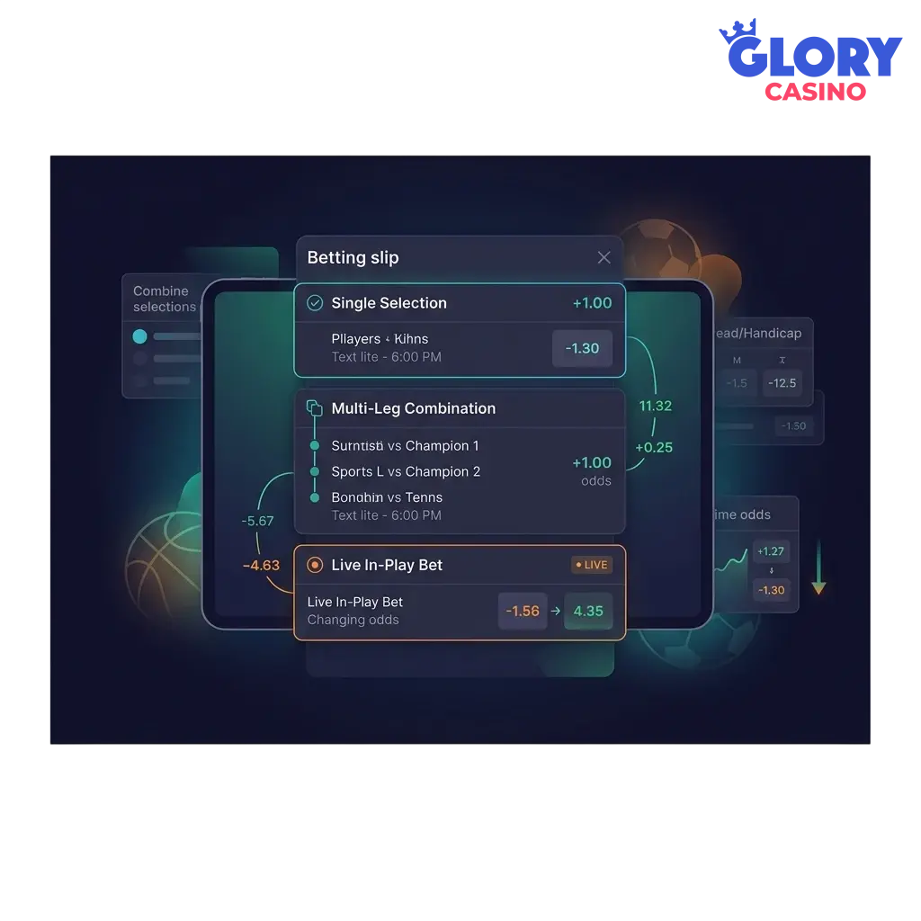 Glory Casino sportsbook betting options overview