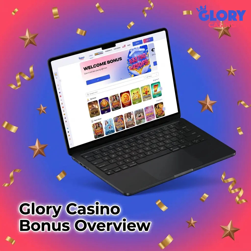 Glory Casino bonus overview table showing welcome offers, free spins, VIP rewards, and promotions for Bangladesh players