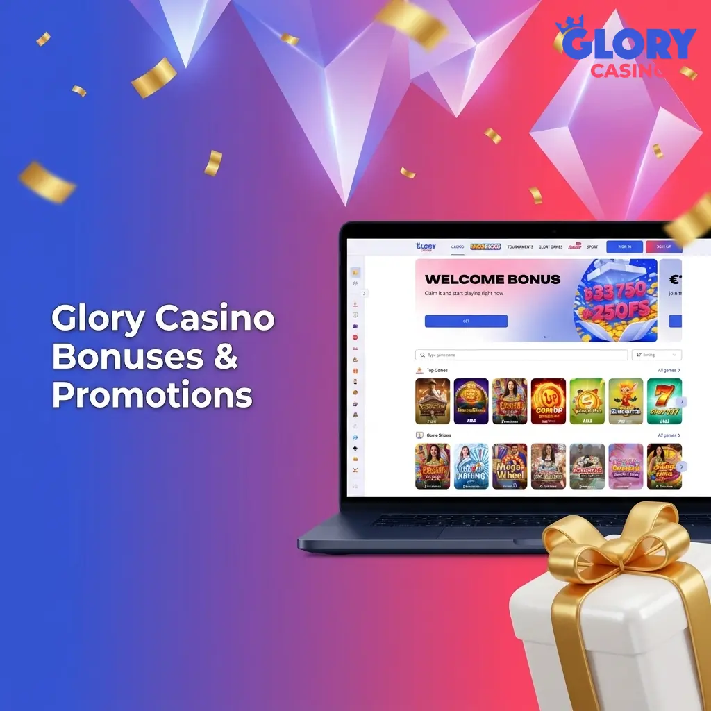 Glory Casino welcome bonus 125% match up to 33,750 BDT plus 250 Free Spins for Bangladesh players
