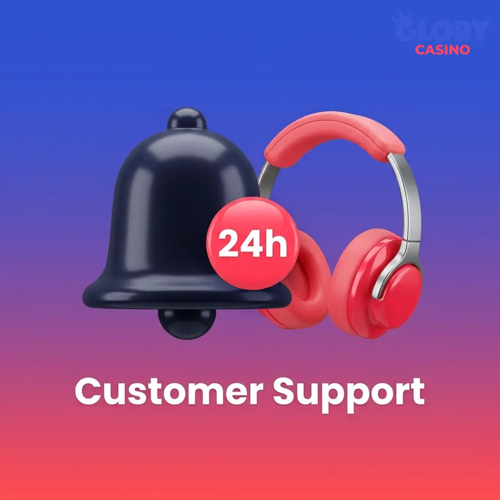 Glory Casino 24/7 customer support channels including live chat and email for account, betting, and service queries