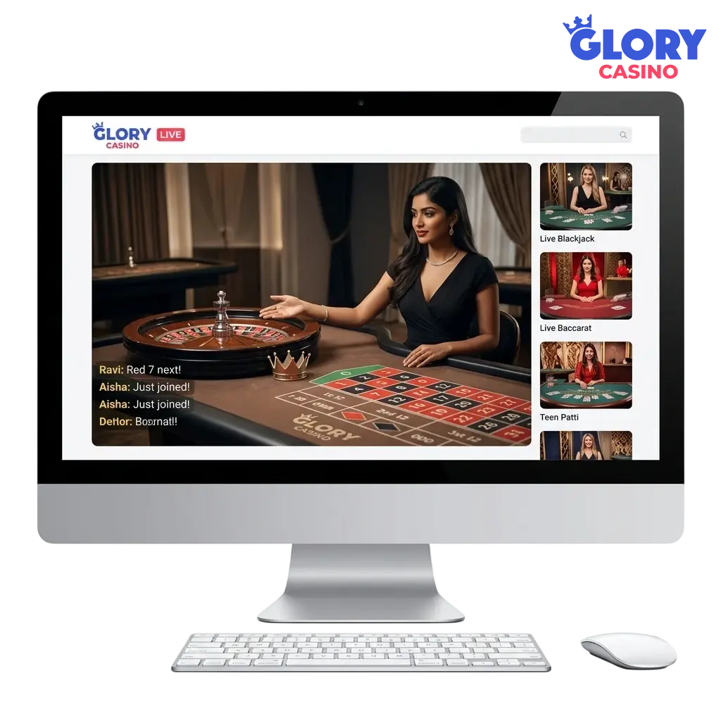 Glory Casino Live Casino streamed dealer games in Bangladesh