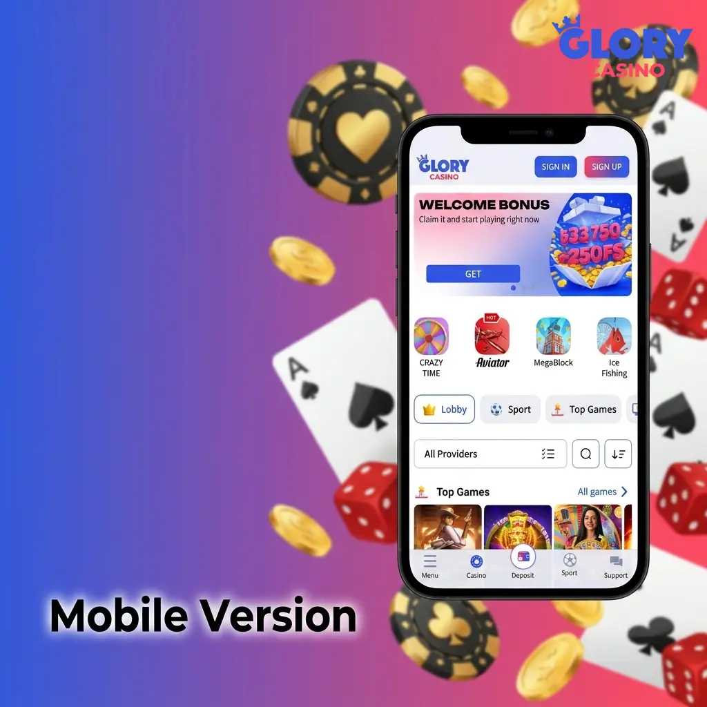Glory Casino mobile browser version vs app comparison table showing features, storage, updates, and performance