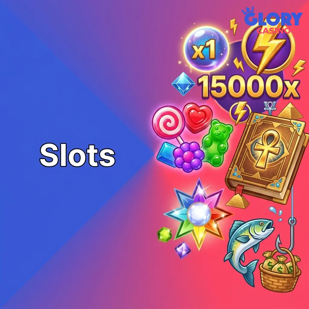 Glory Casino slot collection showing Gates of Olympus, Sweet Bonanza, and Big Bass Bonanza among 3000+ titles