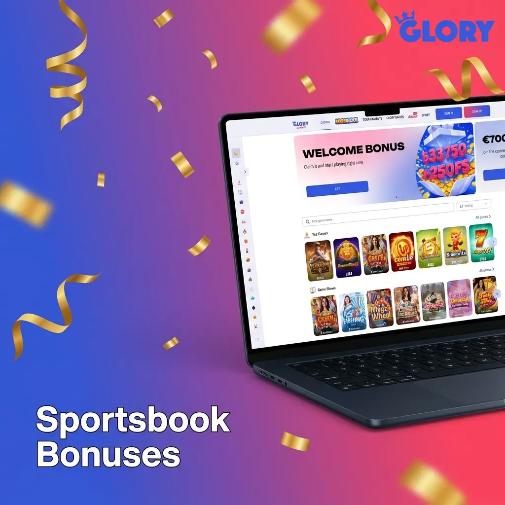Glory Casino sportsbook welcome bonus offering 125% match up to 33,750 BDT plus 250 Free Spins for Bangladesh players