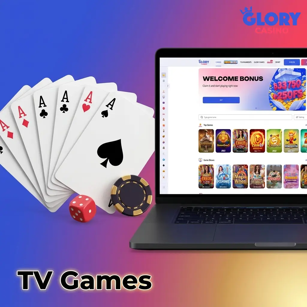 Live TV Games on Glory Casino featuring Wheel of Fortune, Lucky 6, Keno, Bingo 37 hosted by live presenters 24/7