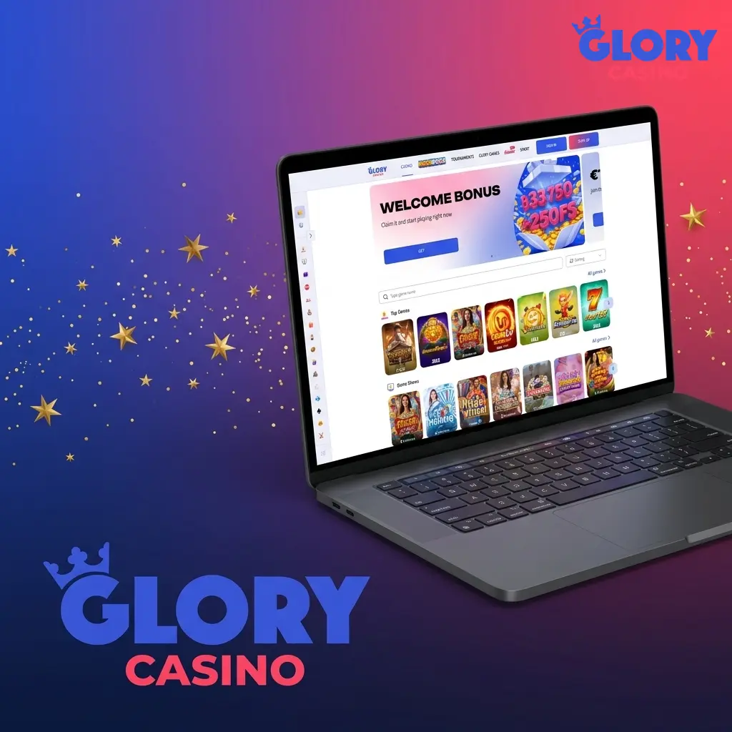 Glory Casino welcome bonus claim steps showing 125% deposit match up to 33,750 BDT and 250 free spins