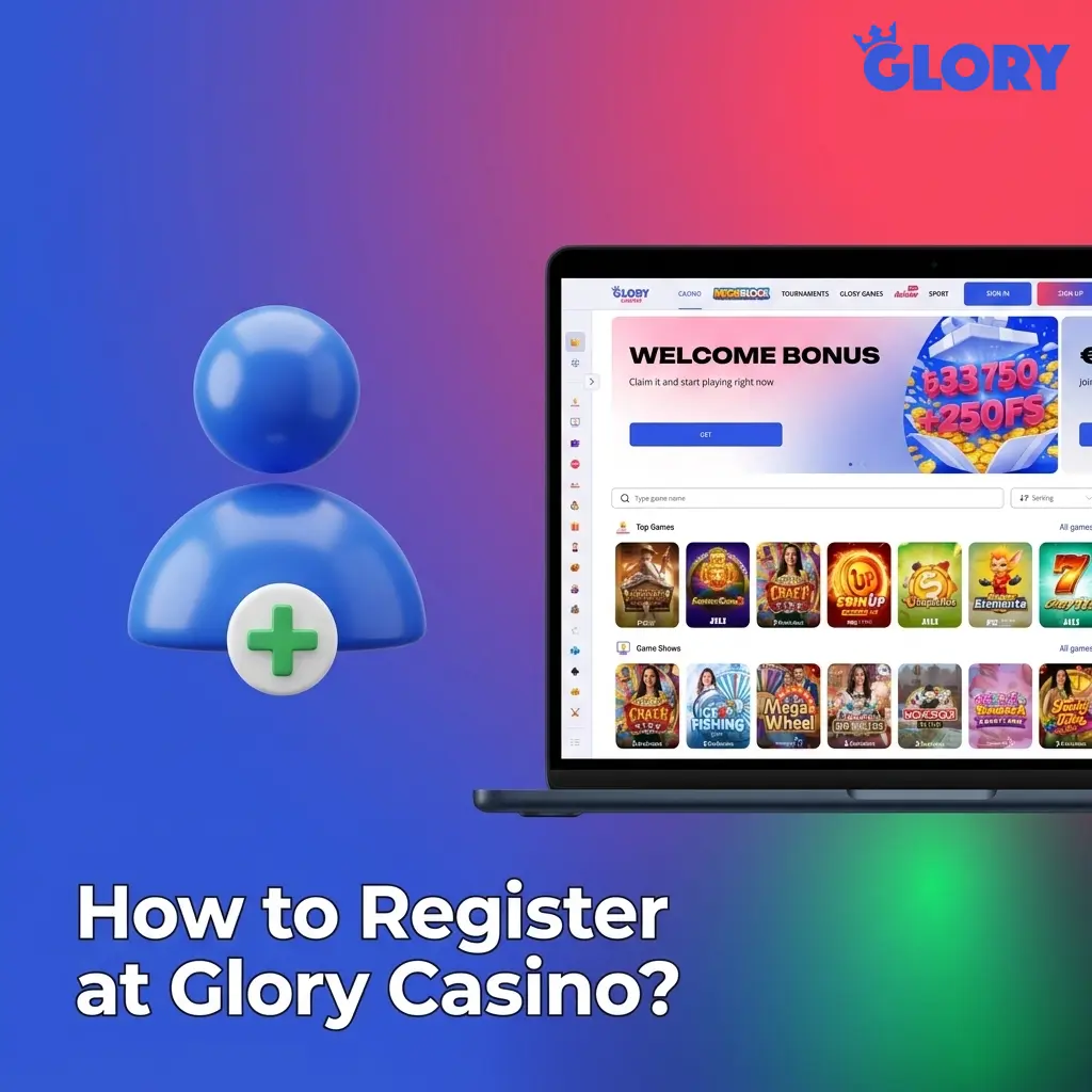Glory Casino Bangladesh registration form showing sign-up steps including personal details, password, and account verification process