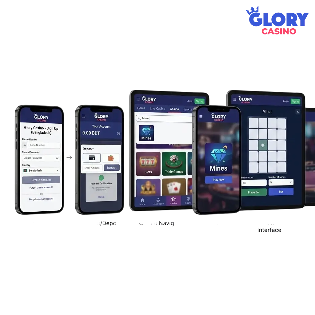 Step-by-step guide to starting Mines at Glory Casino