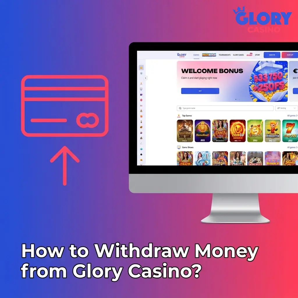 Glory Casino withdrawal process showing bKash, Nagad, and Upay payment options with minimum 500 BDT limit