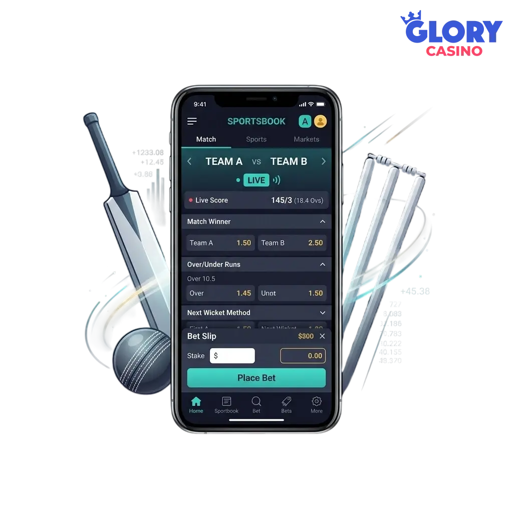 Glory Casino mobile app for cricket betting