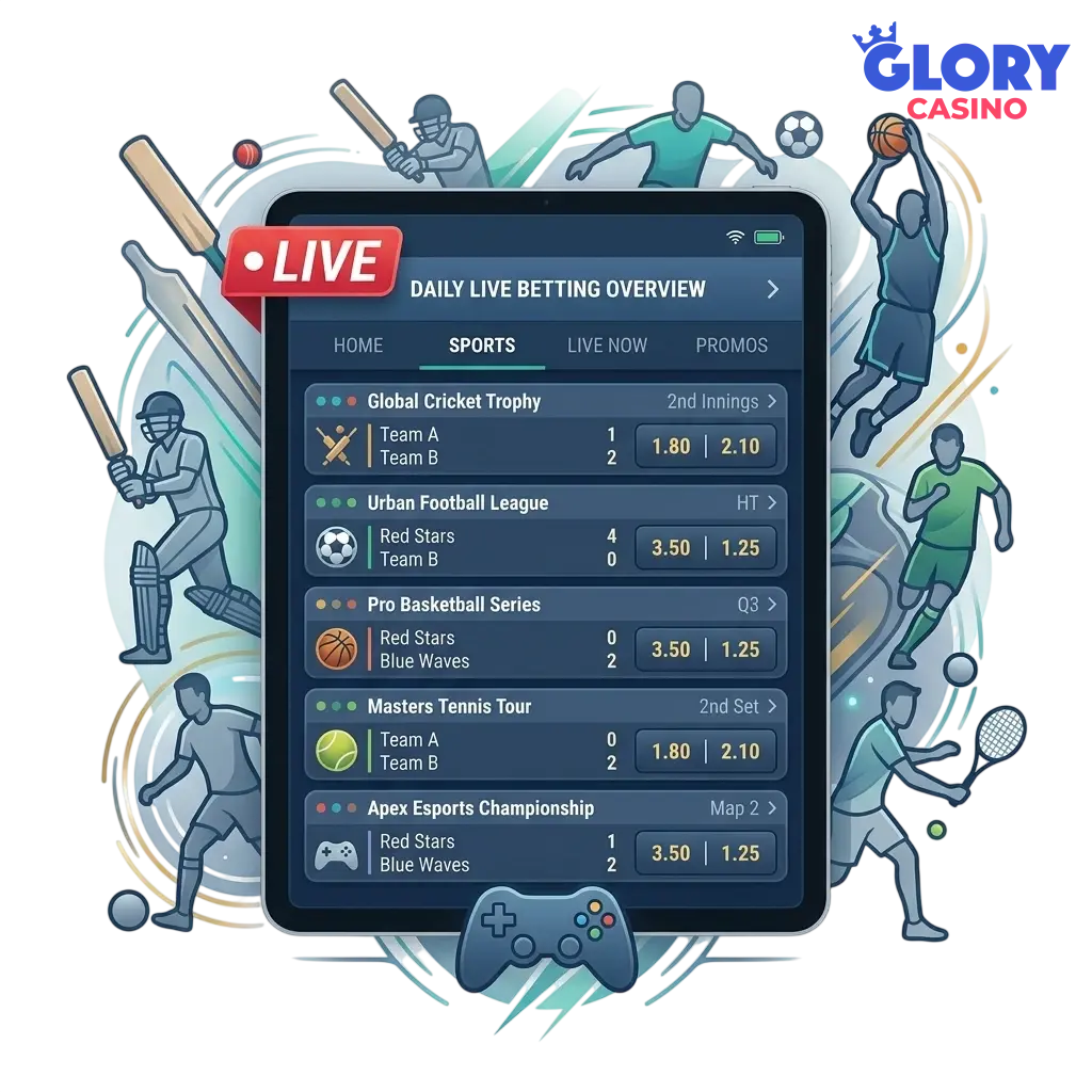 Live betting sports at Glory Casino