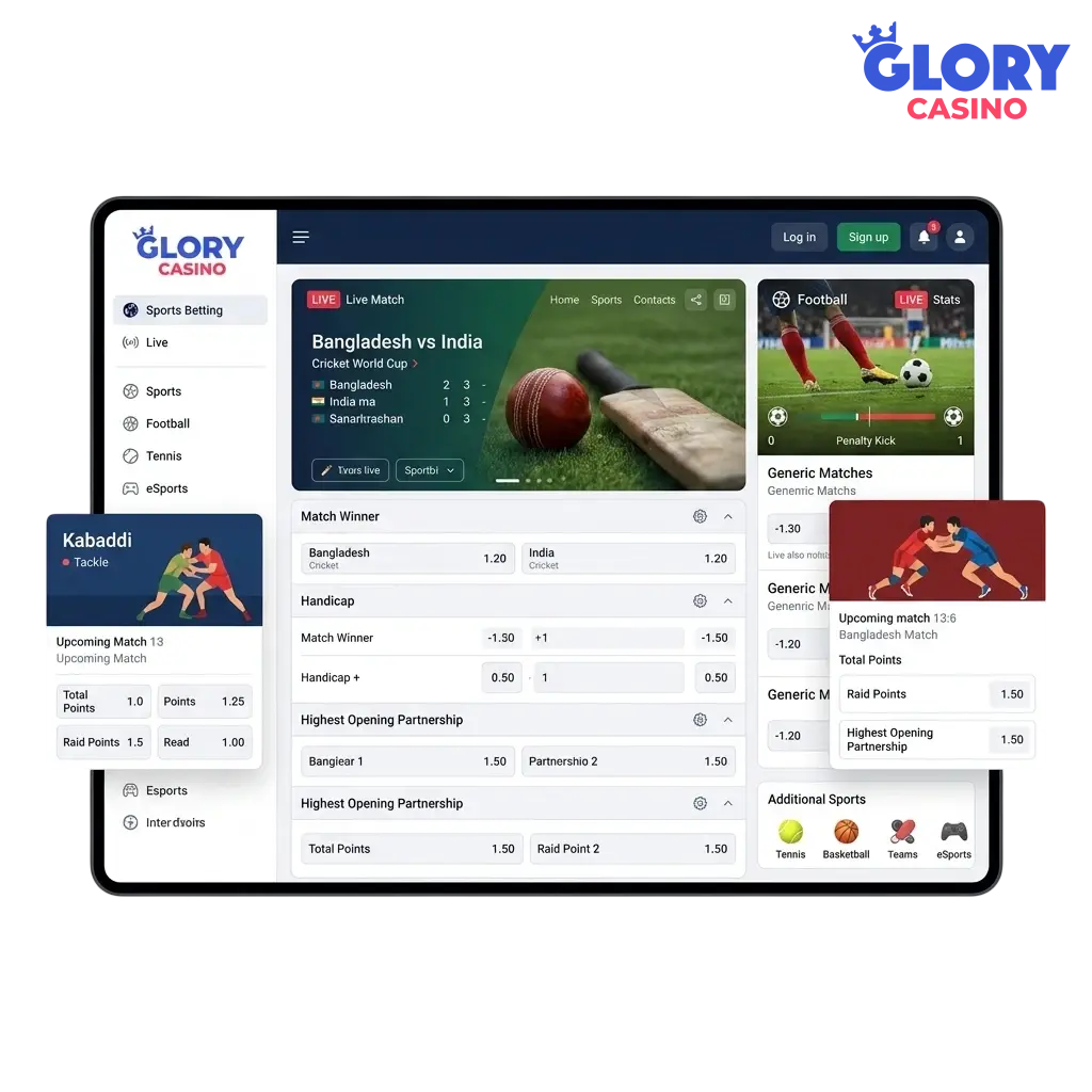 Sports betting sportsbook at Glory Casino